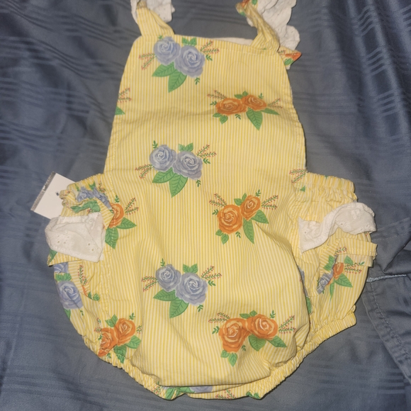 Good Lad Yellow Floral Kids Overalls - Picture 2 of 4